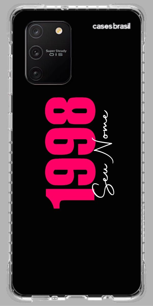Capinha para Celular Black Nome com Data