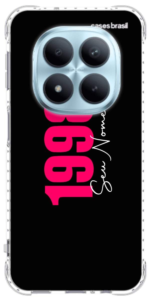 Capinha para Celular Black Nome com Data
