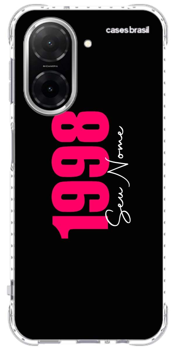 Capinha para Celular Black Nome com Data