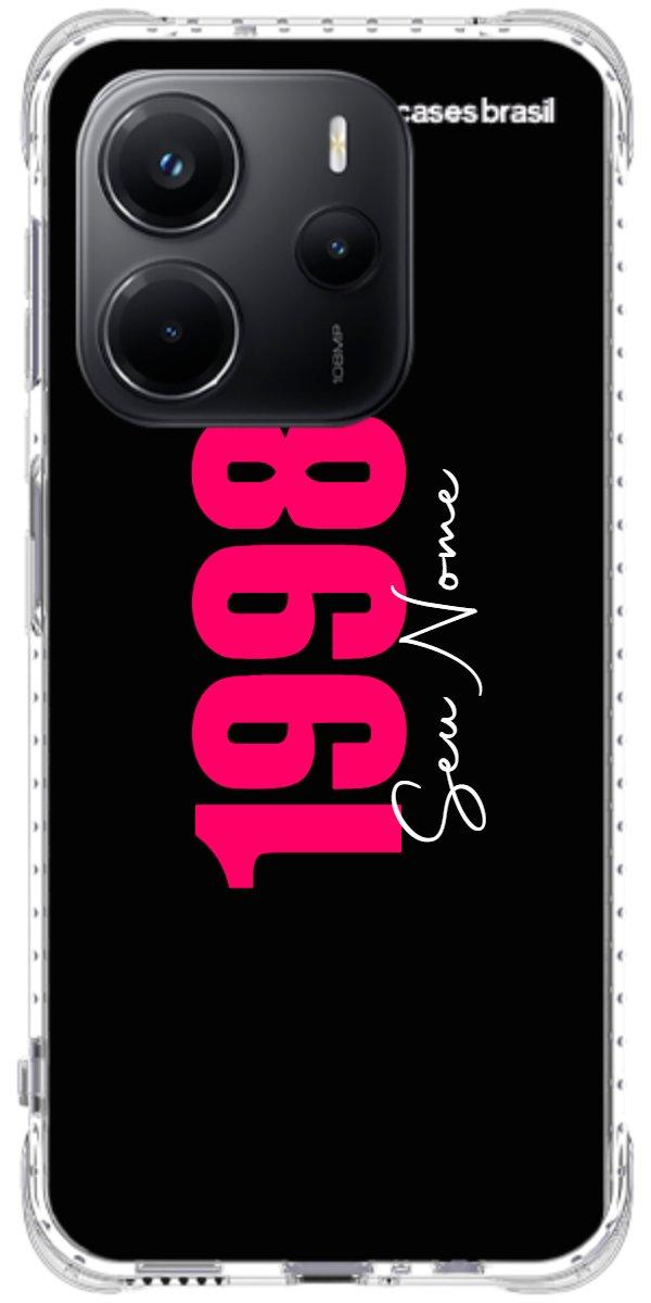 Capinha para Celular Black Nome com Data