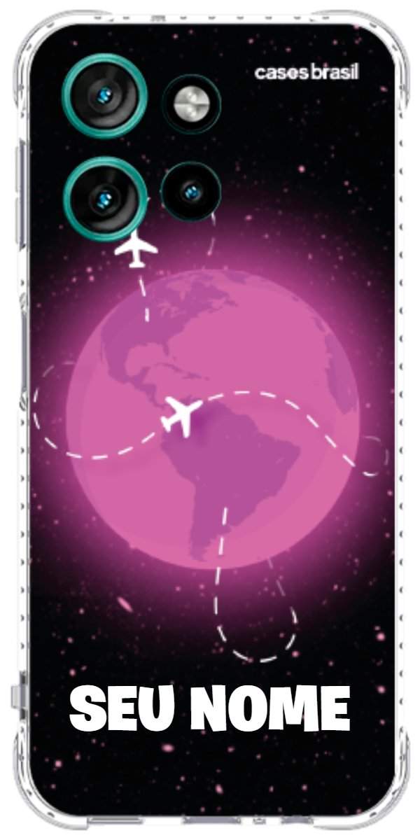 Capinha para Celular Viagem Espacial Pink