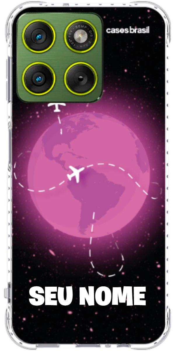 Capinha para Celular Viagem Espacial Pink
