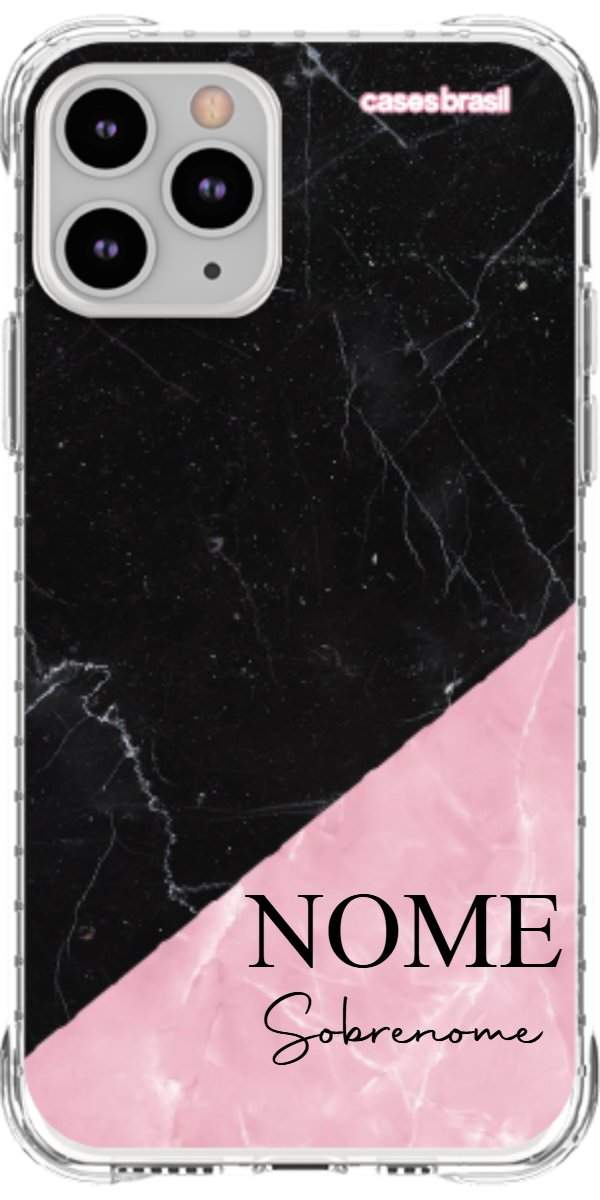 Capinha para Celular Mármore Duo Pink & Black