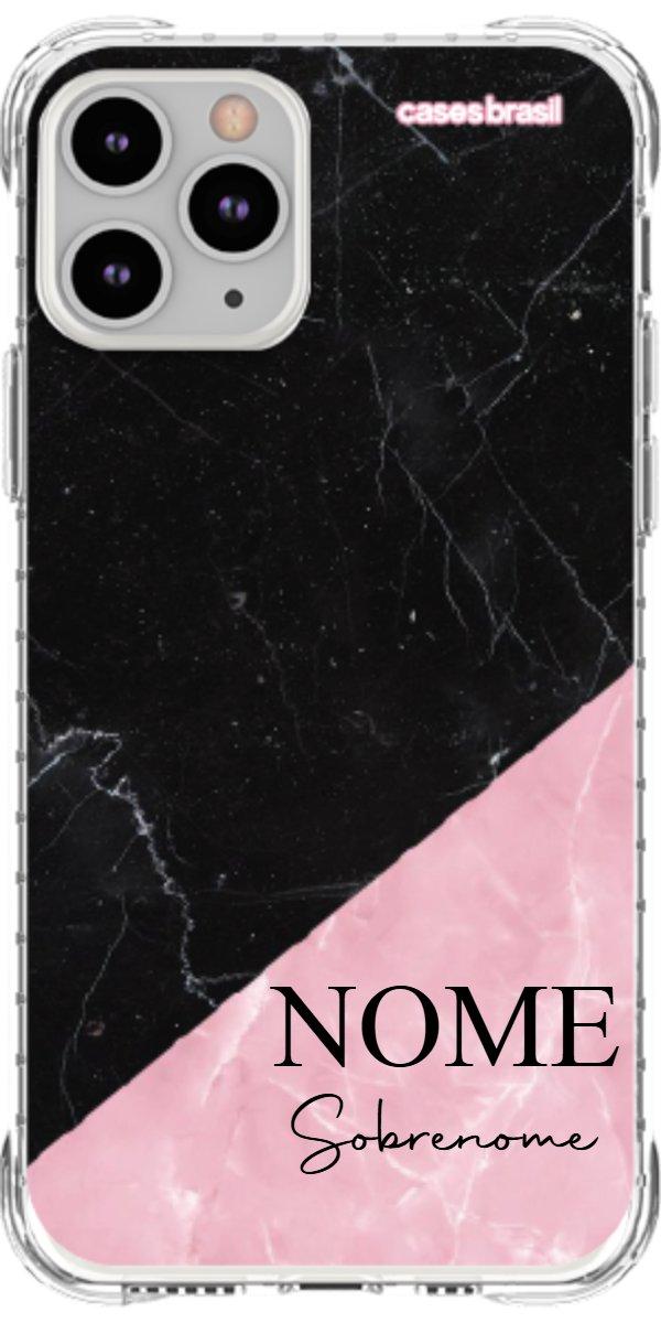 Capinha para Celular Mármore Duo Pink & Black