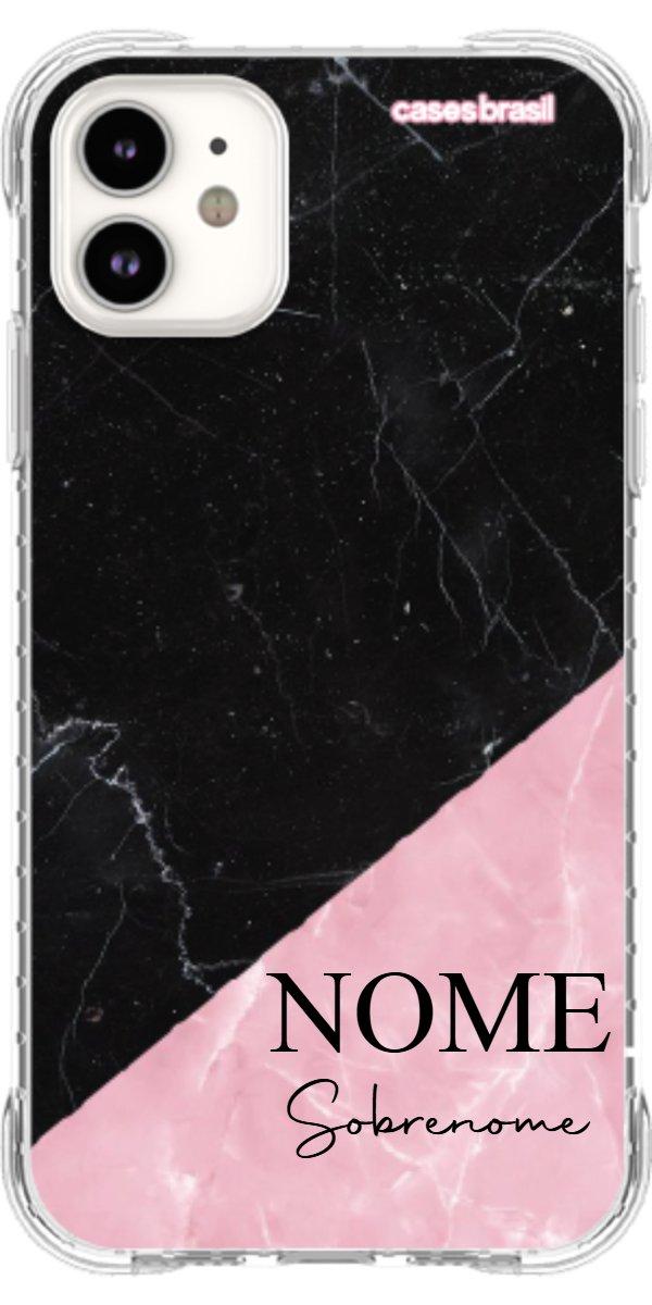 Capinha para Celular Mármore Duo Pink & Black