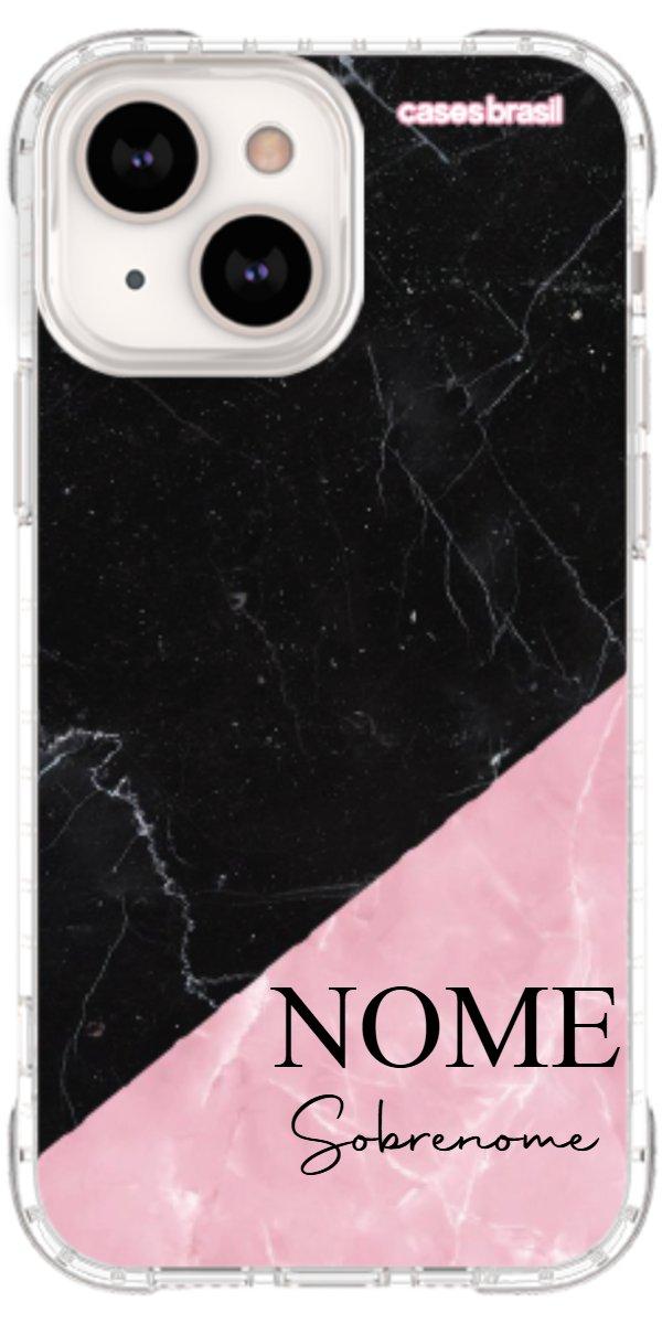 Capinha para Celular Mármore Duo Pink & Black