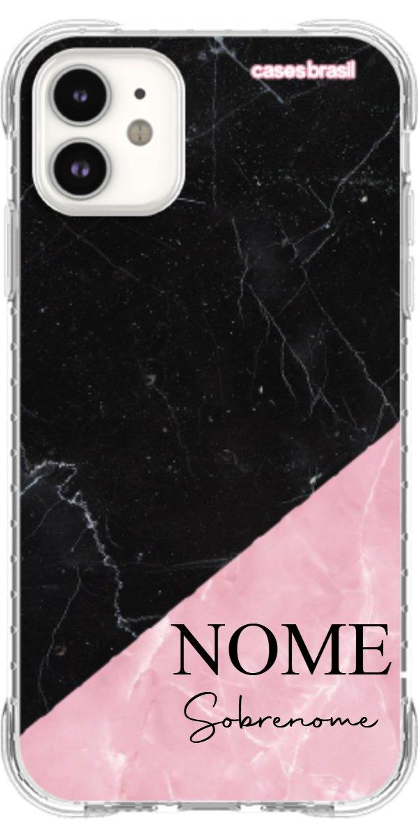 Capinha para Celular Mármore Duo Pink & Black