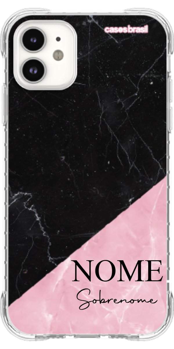 Capinha para Celular Mármore Duo Pink & Black