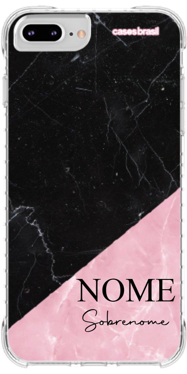 Capinha para Celular Mármore Duo Pink & Black