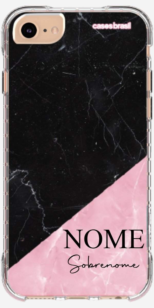 Capinha para Celular Mármore Duo Pink & Black