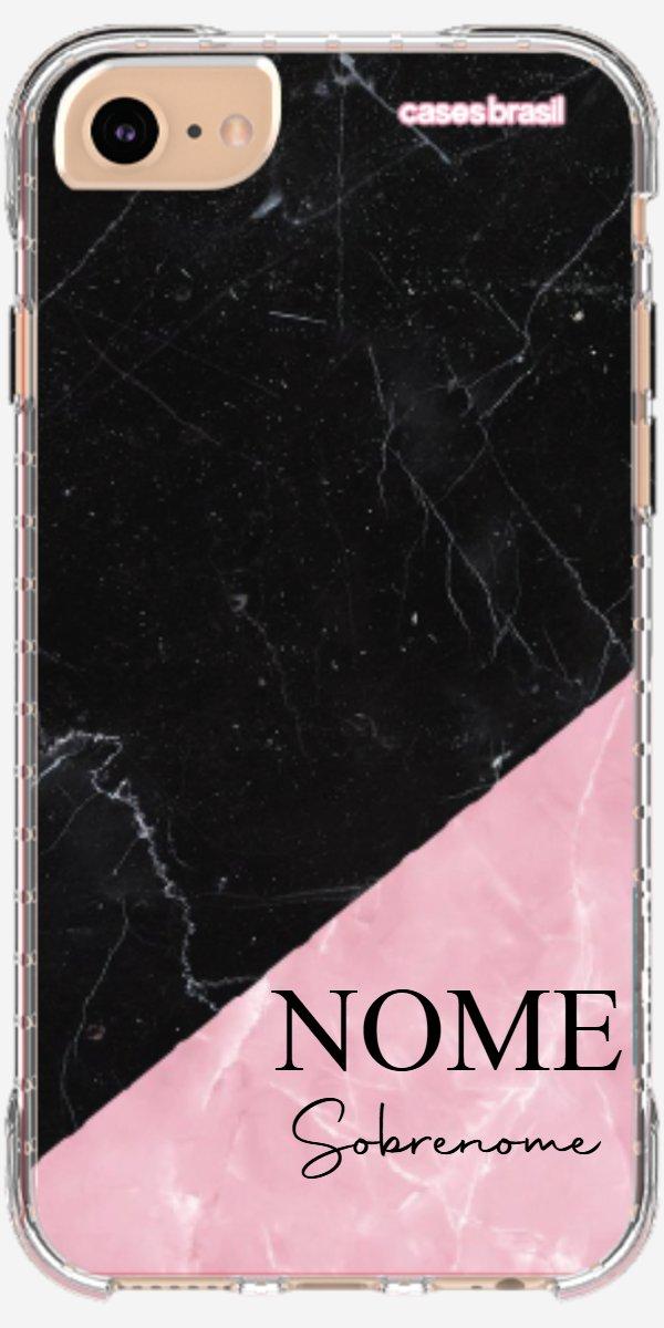 Capinha para Celular Mármore Duo Pink & Black