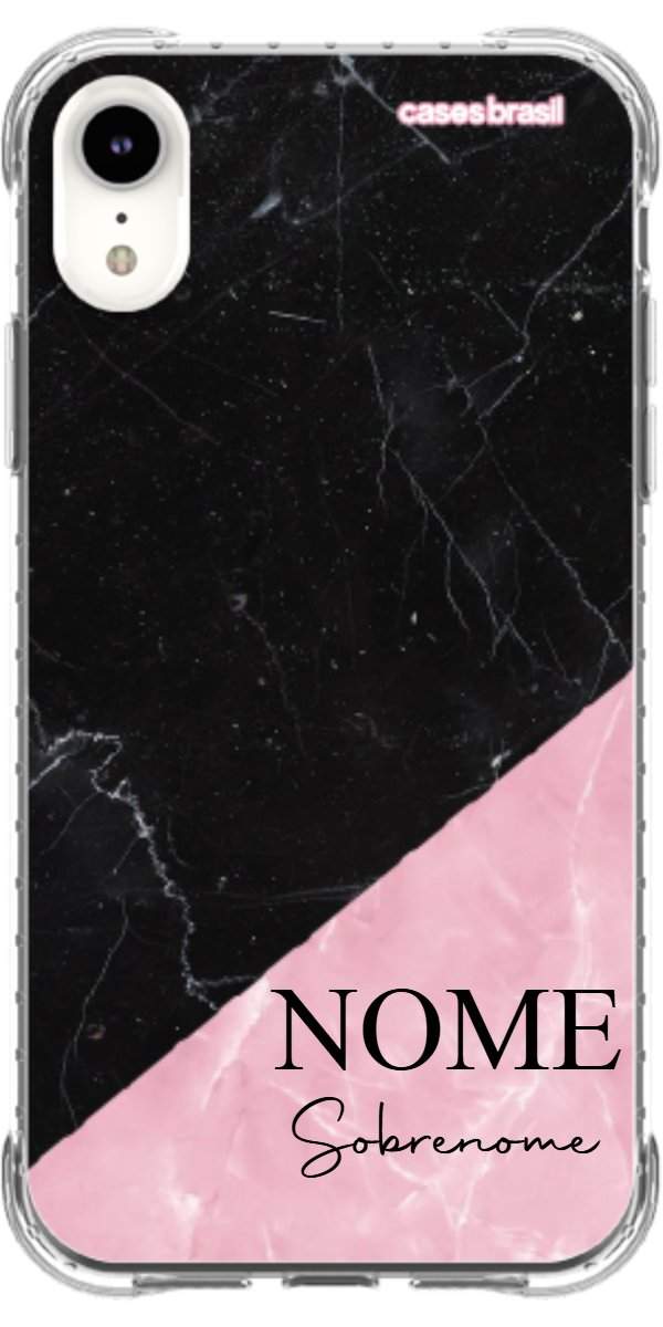 Capinha para Celular Mármore Duo Pink & Black