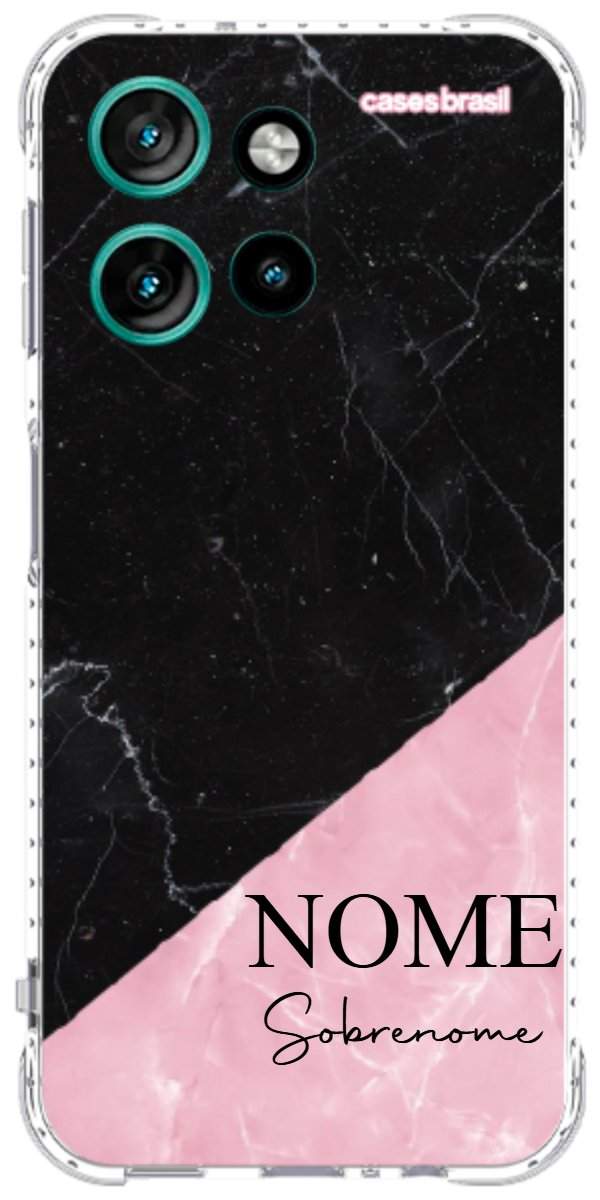 Capinha para Celular Mármore Duo Pink & Black