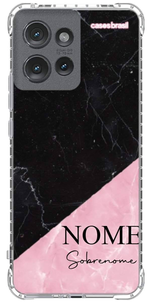Capinha para Celular Mármore Duo Pink & Black