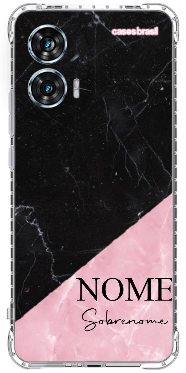 Capinha para Celular Mármore Duo Pink & Black