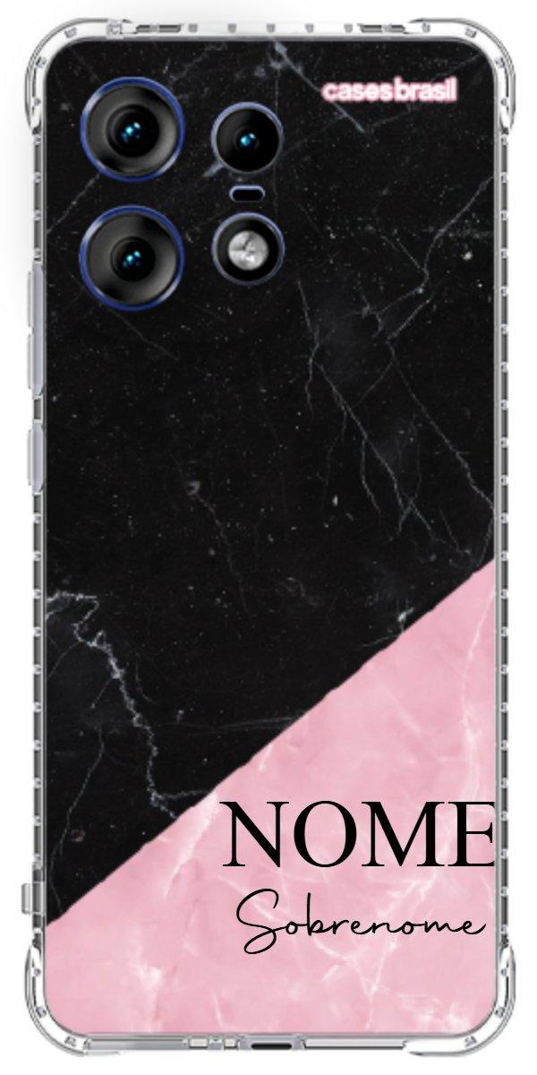 Capinha para Celular Mármore Duo Pink & Black