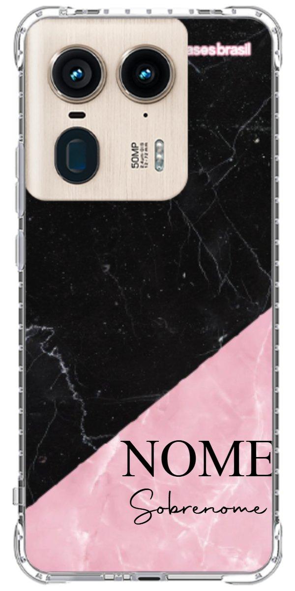 Capinha para Celular Mármore Duo Pink & Black