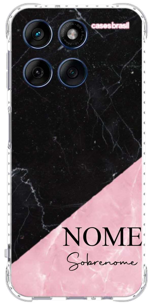Capinha para Celular Mármore Duo Pink & Black