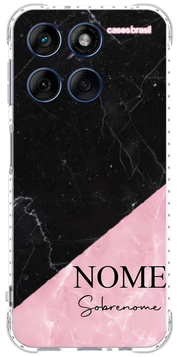 Capinha para Celular Mármore Duo Pink & Black