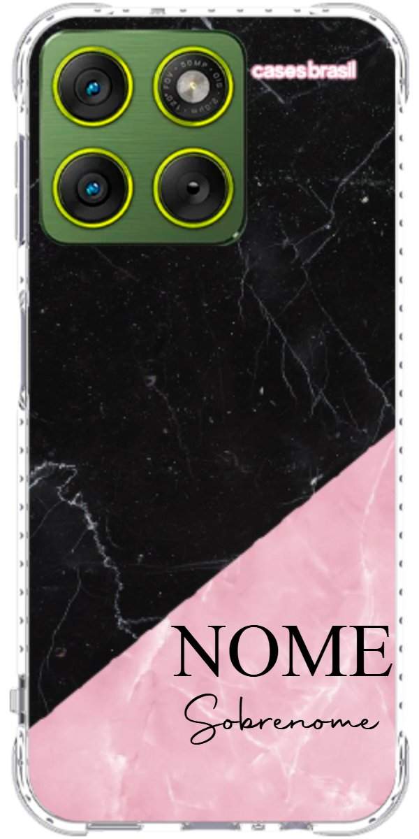 Capinha para Celular Mármore Duo Pink & Black