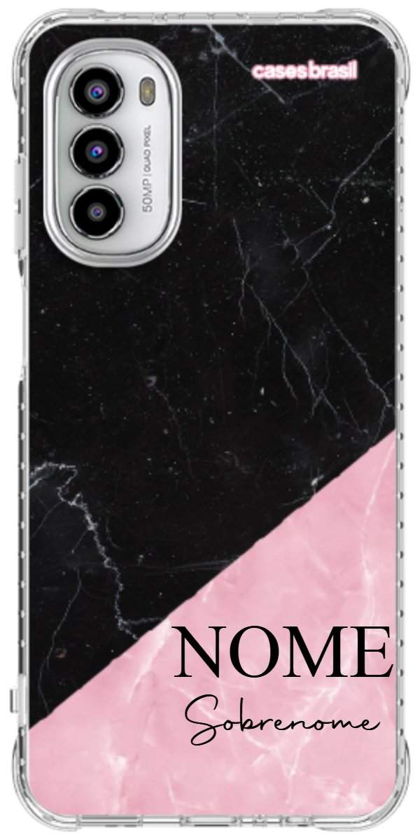 Capinha para Celular Mármore Duo Pink & Black
