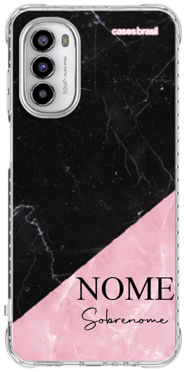 Capinha para Celular Mármore Duo Pink & Black