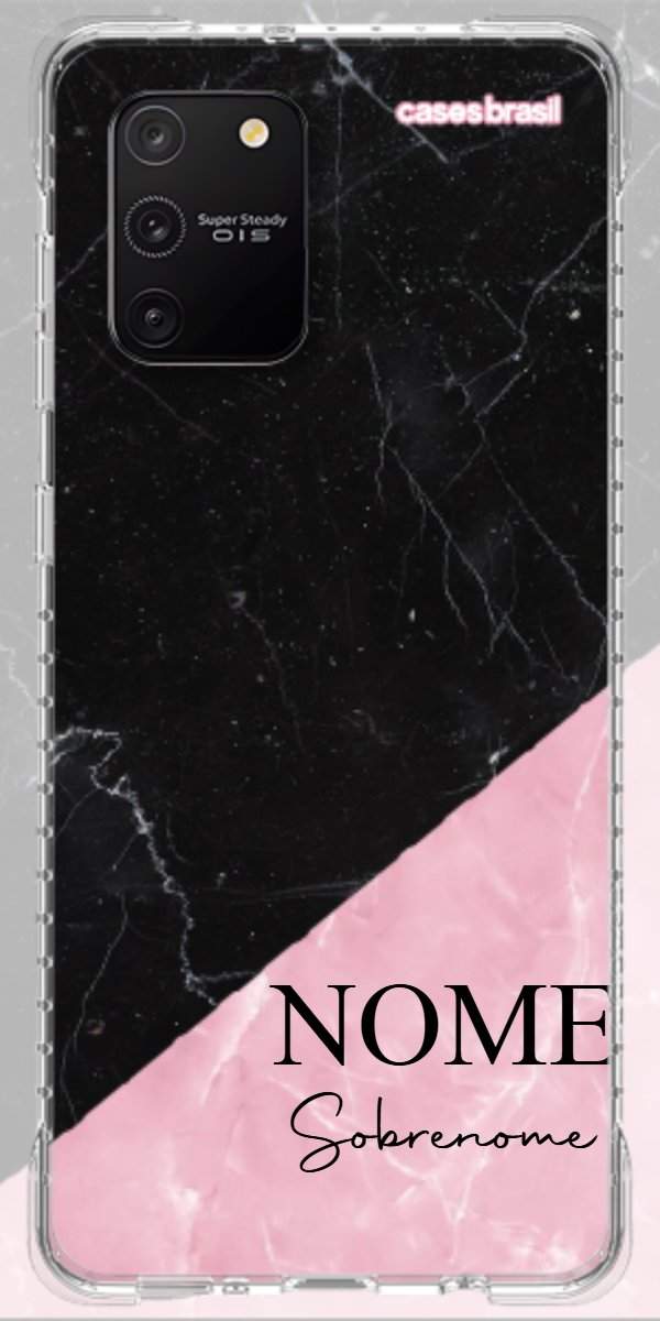 Capinha para Celular Mármore Duo Pink & Black