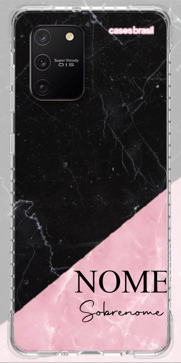 Capinha para Celular Mármore Duo Pink & Black