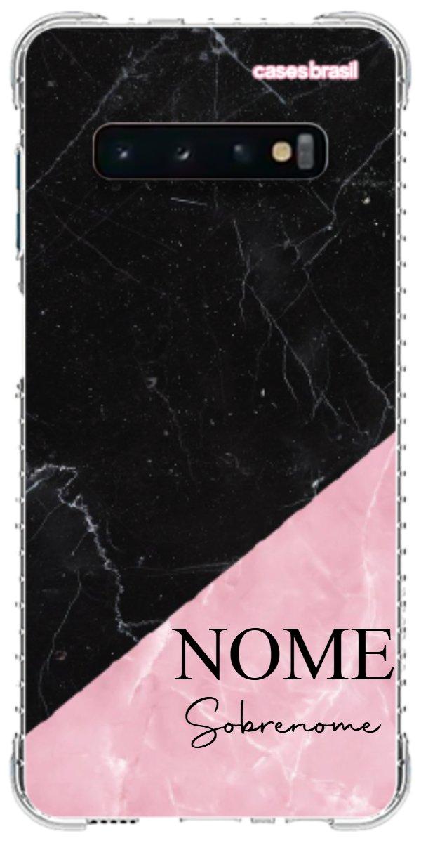 Capinha para Celular Mármore Duo Pink & Black