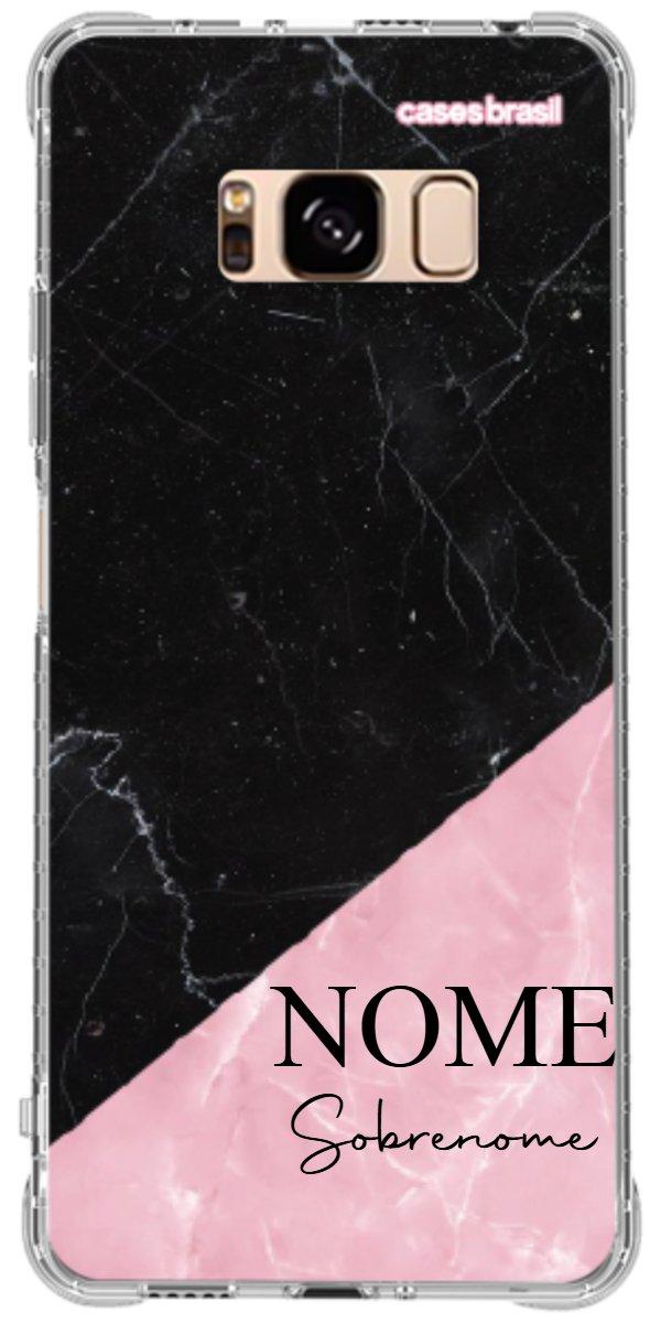 Capinha para Celular Mármore Duo Pink & Black