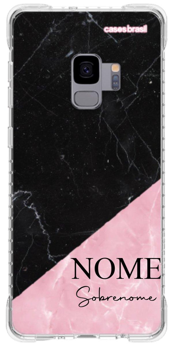 Capinha para Celular Mármore Duo Pink & Black