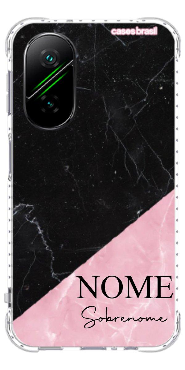 Capinha para Celular Mármore Duo Pink & Black