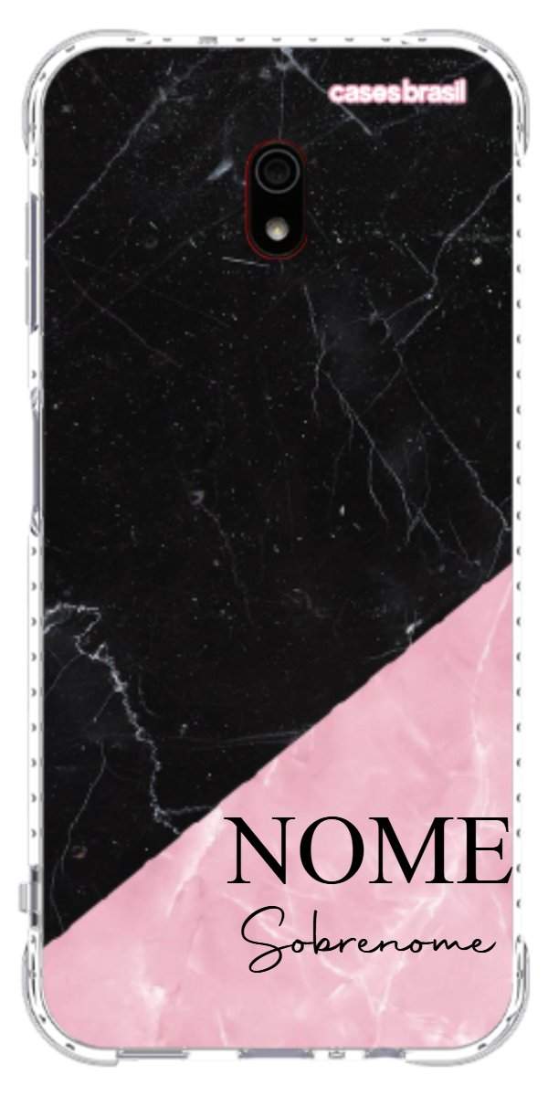 Capinha para Celular Mármore Duo Pink & Black