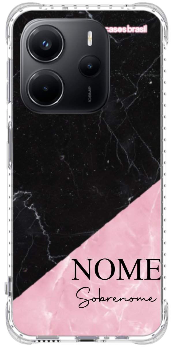 Capinha para Celular Mármore Duo Pink & Black