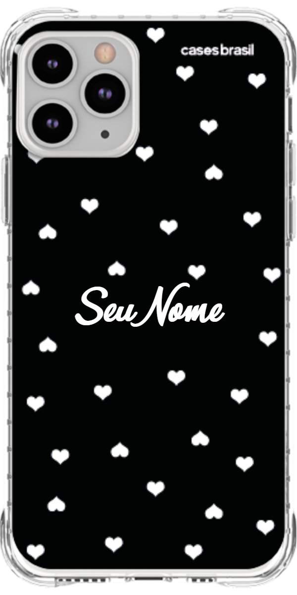Capinha para Celular Corações Minimalistas Black