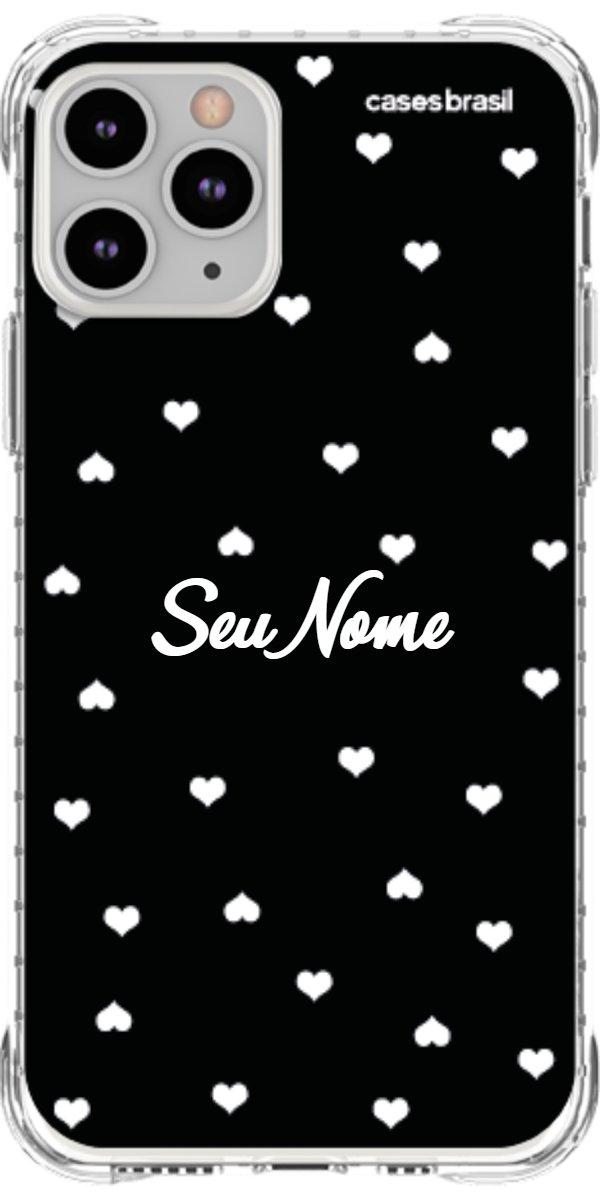 Capinha para Celular Corações Minimalistas Black