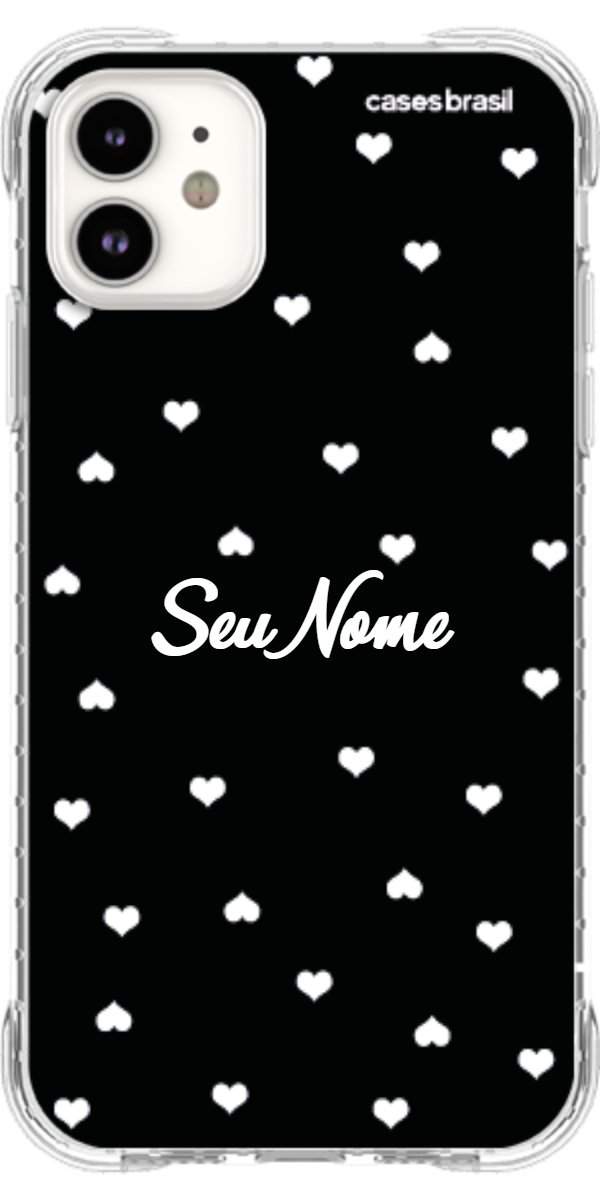 Capinha para Celular Corações Minimalistas Black