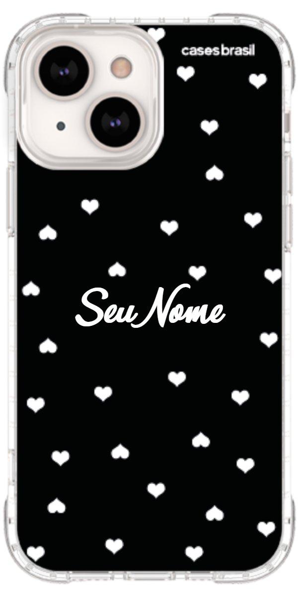 Capinha para Celular Corações Minimalistas Black