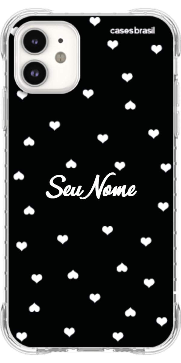 Capinha para Celular Corações Minimalistas Black