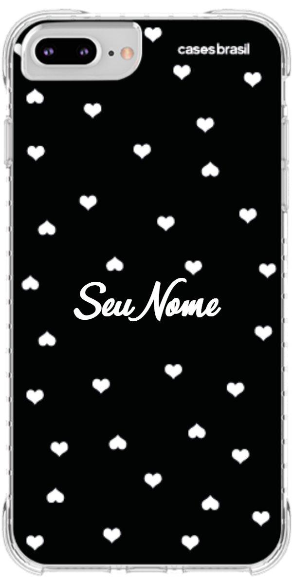 Capinha para Celular Corações Minimalistas Black