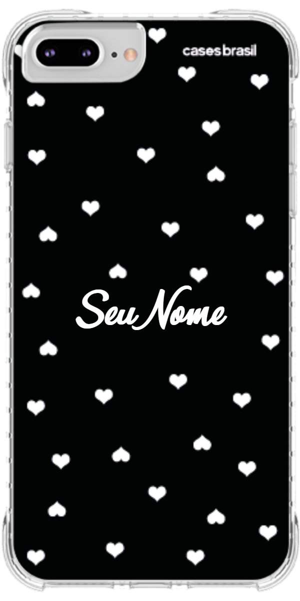 Capinha para Celular Corações Minimalistas Black