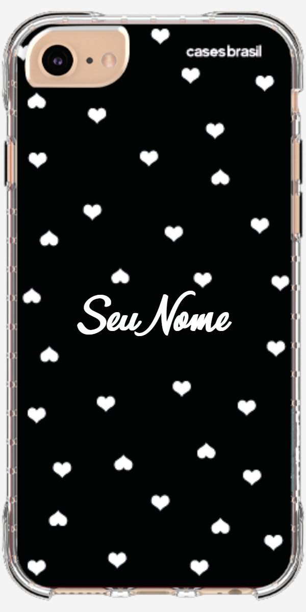 Capinha para Celular Corações Minimalistas Black