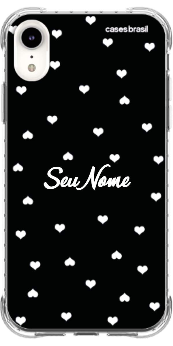 Capinha para Celular Corações Minimalistas Black