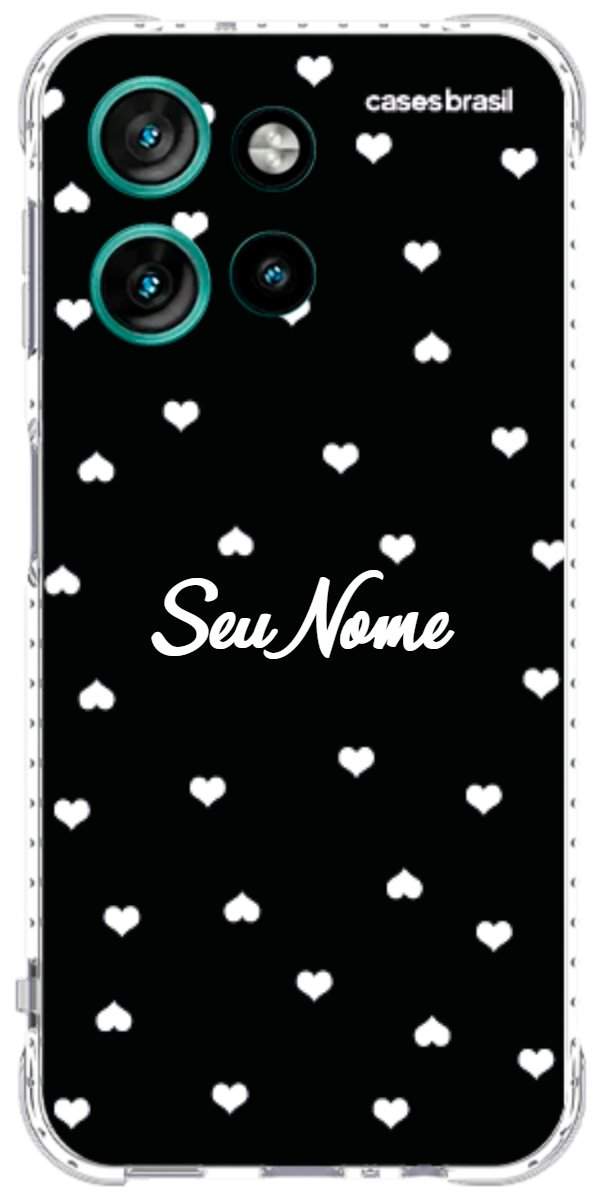 Capinha para Celular Corações Minimalistas Black