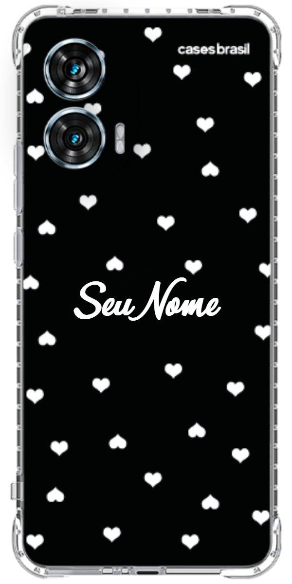Capinha para Celular Corações Minimalistas Black