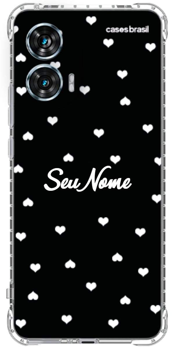 Capinha para Celular Corações Minimalistas Black