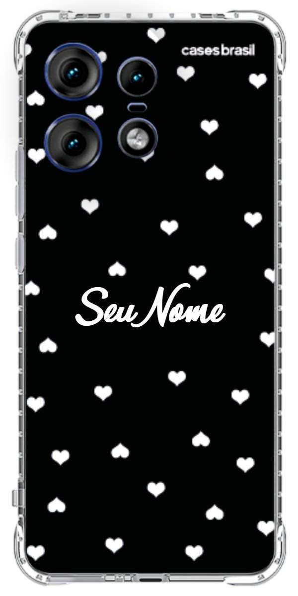 Capinha para Celular Corações Minimalistas Black