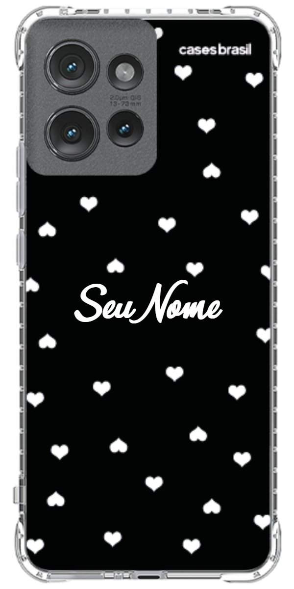 Capinha para Celular Corações Minimalistas Black