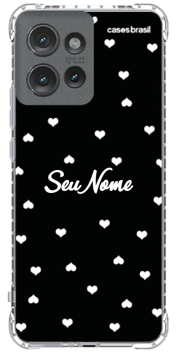 Capinha para Celular Corações Minimalistas Black