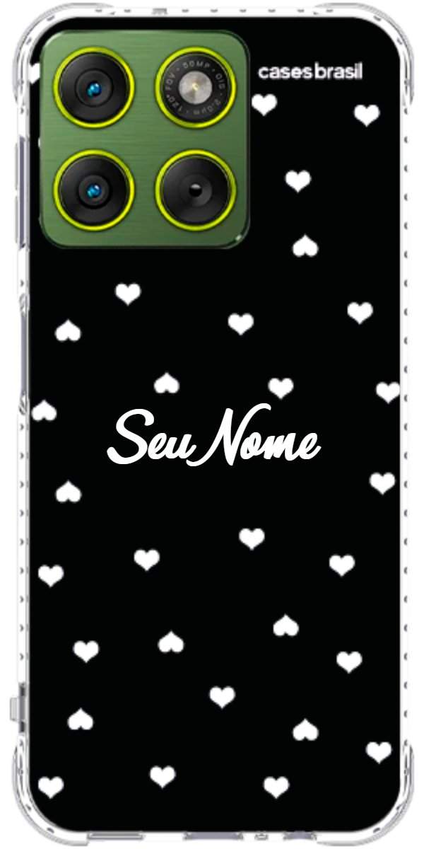 Capinha para Celular Corações Minimalistas Black